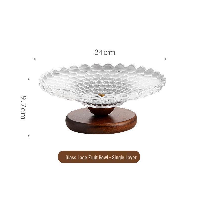 Retro Glass Fruit Bowl: Decorative Candy & Snack Tray for Living Room Coffee Table
