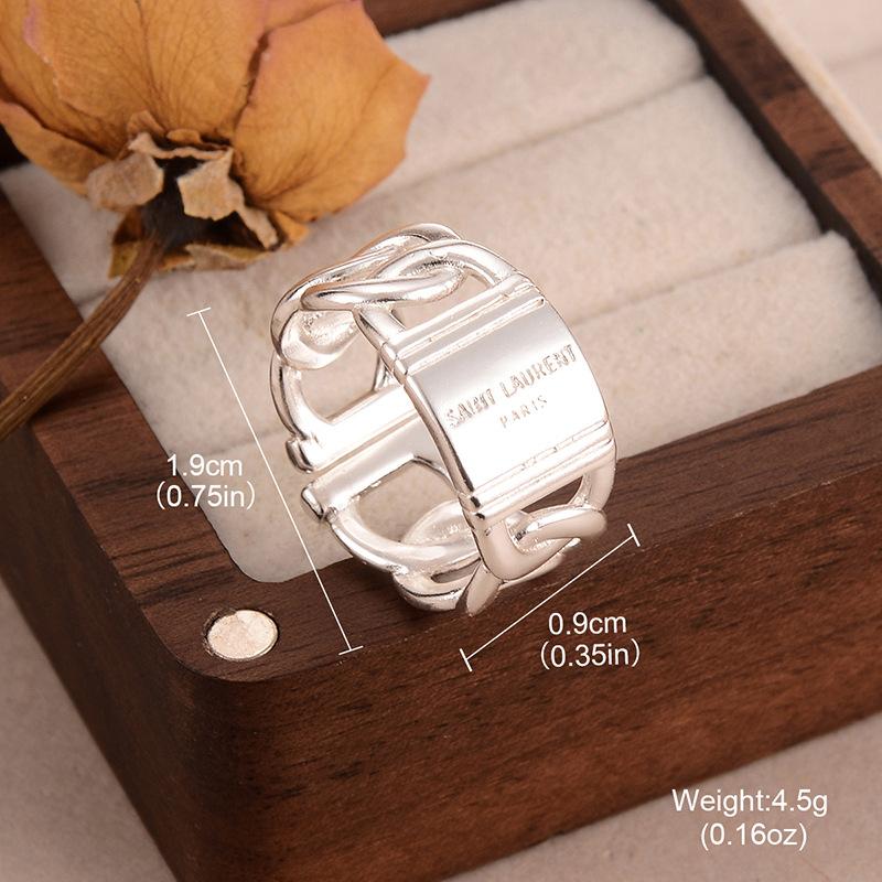 Cold wind geometric ring does not fade ins hollow lines European beautiful woman jewelry retro ring