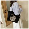 Trendy Street Style Canvas Tote Bag Fall 2023 Casual Large Capacity Shoulder Bag
