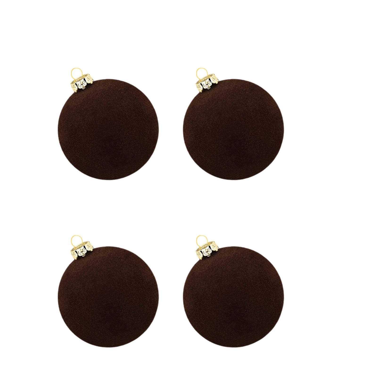 

Темно-красные флокированные шары, елочные украшения, легкие и простые в подвешивании, классический праздничный стиль One Size