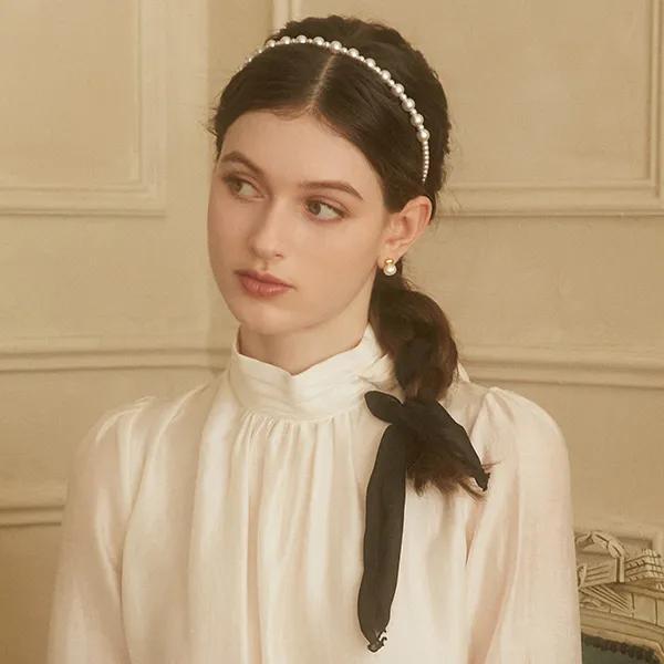Chiffon Tail Pearl Hairband JP-24-444HB