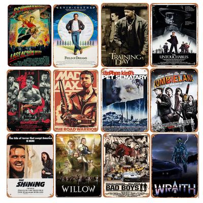 Altes Filmplakat Malerei Trainingstag Bad Boys Mad Max Blechschild Shabby Dekoration Metallplatte Haus Raum Wandplaketten Schild Dec