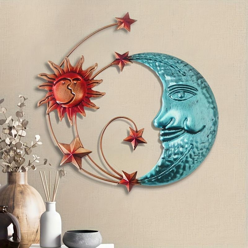 

Modern Wall Hanging Sun Moon Star Decor Minimalist Ornament Sculpture Creative for Backyard Gifts for Festival decoration