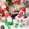 Red Green Hanging Leg Gnome Figurine Set For Festive Christmas Decorations