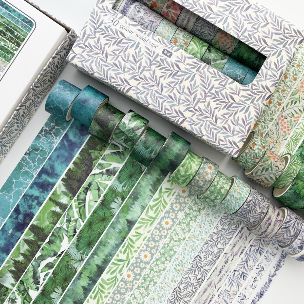 

30 Rolls Washi Tape Set Natural Colored Paper Tape Masking Tape Photo Album Diary Decorative Stickers DIY Decorative Materials