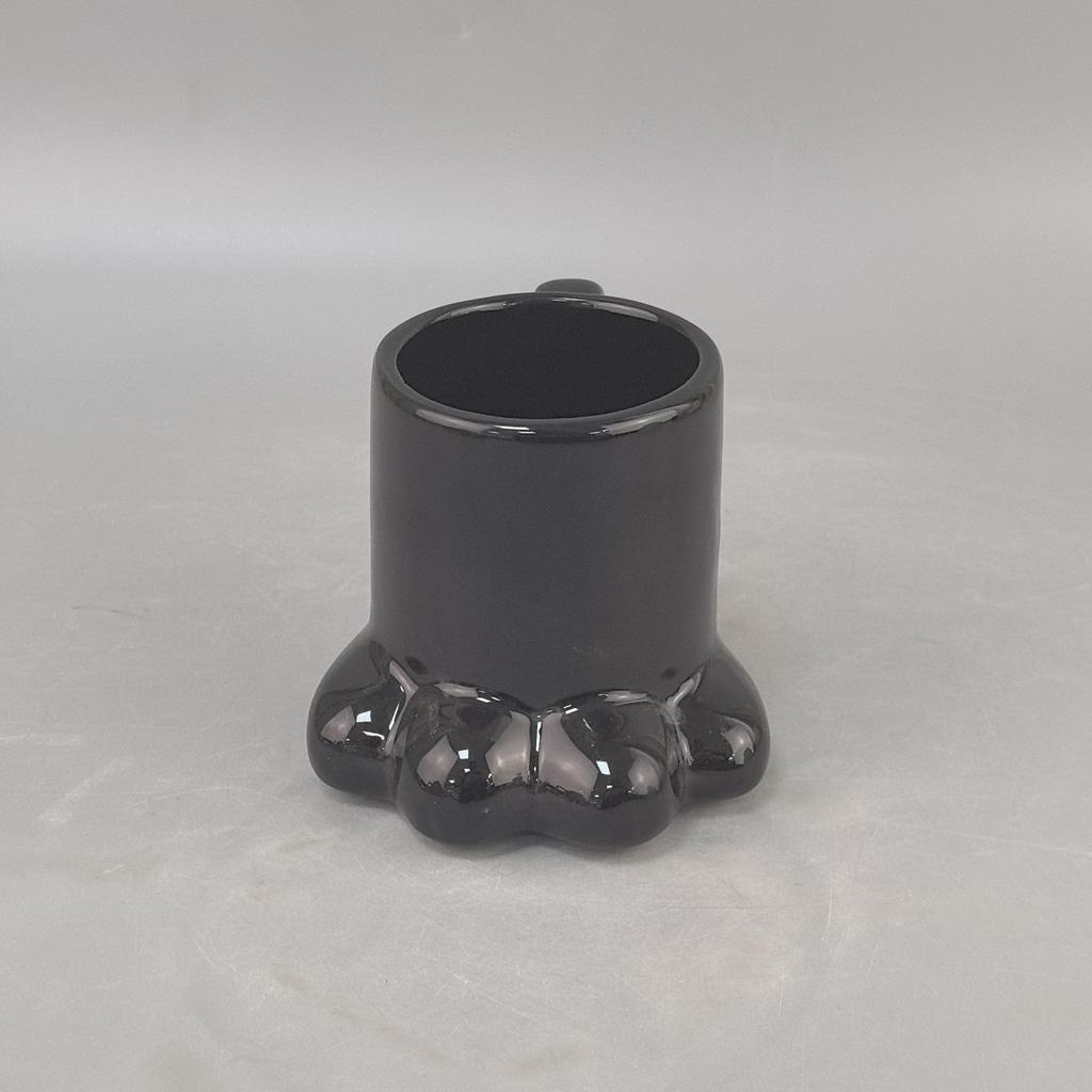 Ceramic Pink Cat Paw Cup Pattern Cup, Cute Household Cat Paw Design Milk Cup, Breakfast Cup, Office Cup