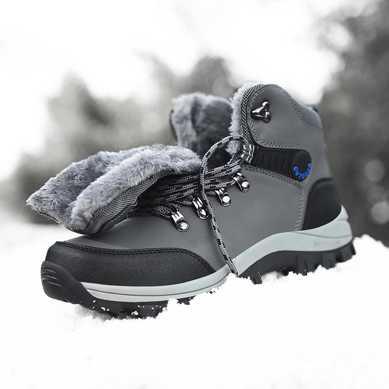 Winter Outdoors Cotton-Padded Hiking Boots Plus Size High-Top Cold-Proof Waterproof Men's Snow Boots Northeast China Warm Cotton-Padded Shoes