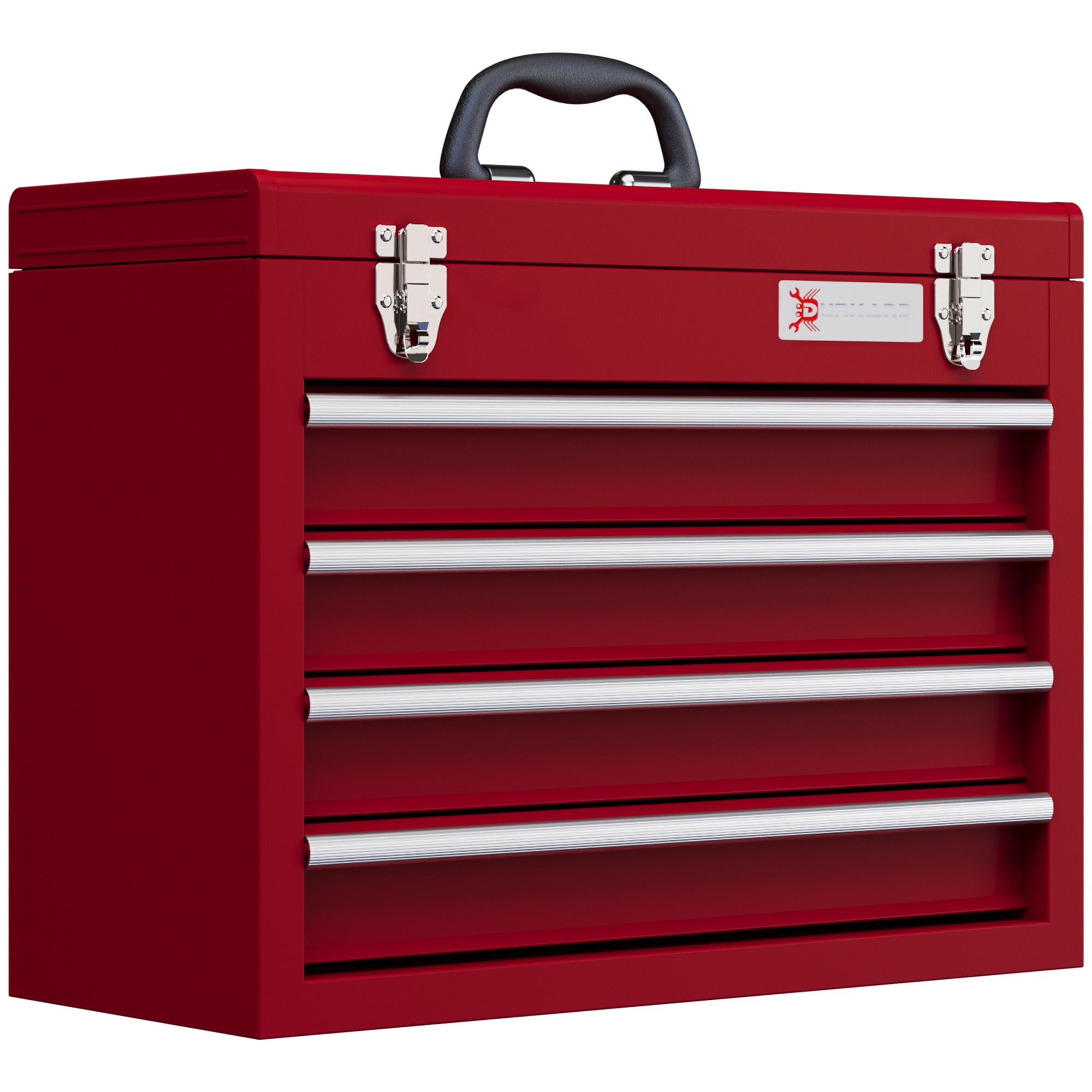 Lockable Metal Tool Box, 4 Drawer