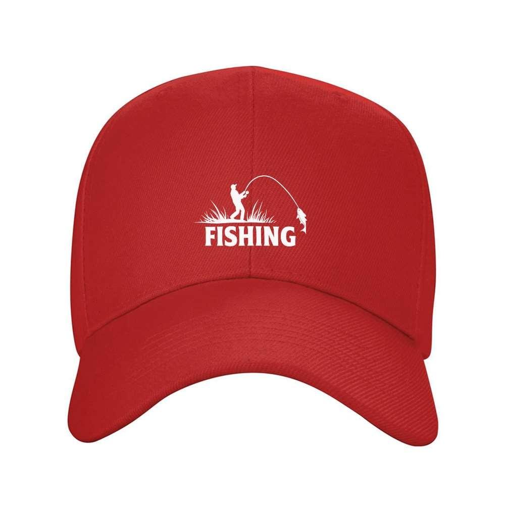 Fishing Silhouette Baseball Cap Adjustable Outdoor Sports Breathable Unisex Casual Hat