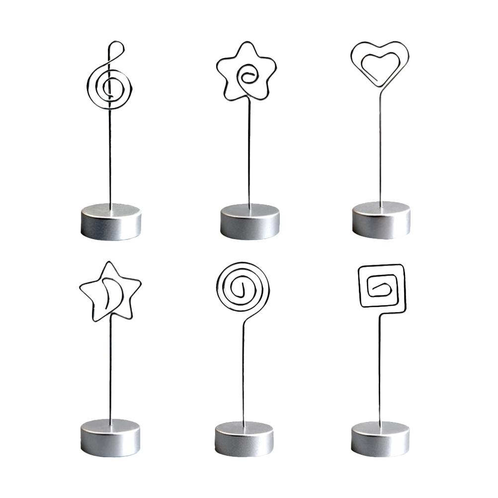 Buy 6pcs Metal Memo Clips with Cylindrical Base Lovely Message Holder
