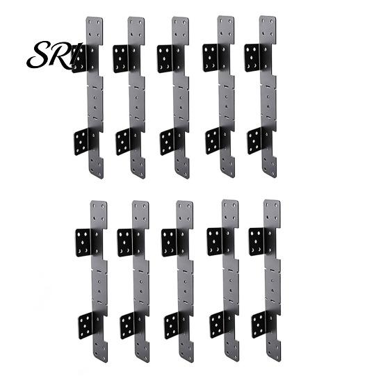 Stair Stringer Support Bracket 10Pcs Hanger Heavy Duty 18 Gauge Adjustable Deck 2x10 Metal Connector for 2x12 10 pcs
