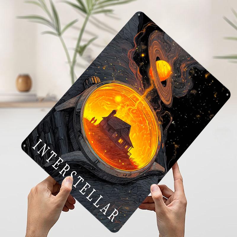 Interstellar Movie Watch Design Printed Poster Customized Wall Art Retro Vintage Metal Tin Signs for Home Room Accessories House