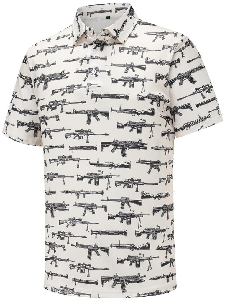 American Flag Print Polo Shirt, Casual Short Sleeve Top for Daily Wear