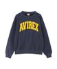Avirex DAILY Crew Neck Long Sleeve Sweatshirt with Logo, Men's Size L (120), Navy (Product Code: 783-3932003)