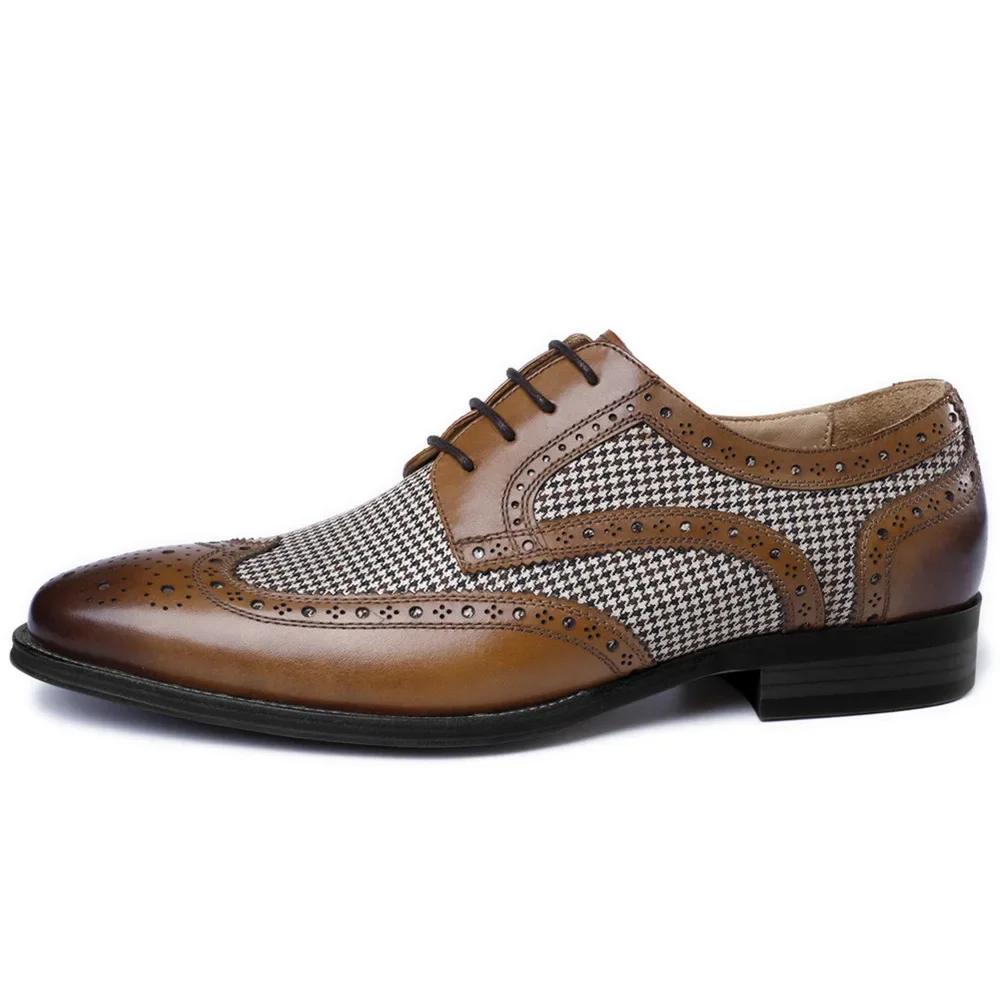 Men Dress Shoes Patent Leather Brogue Shoes for Male Formal Wedding Party Office Shoe Men Oxfords Business Shoes Moccasins Shoe