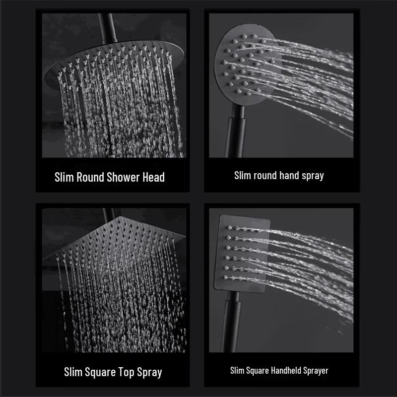 MDNG 10-inch Round Black Rain Shower Head