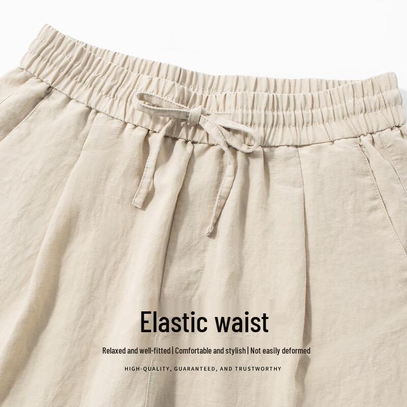 Hodo Men's Breathable Tencel-Linen Blend Drawstring Shorts