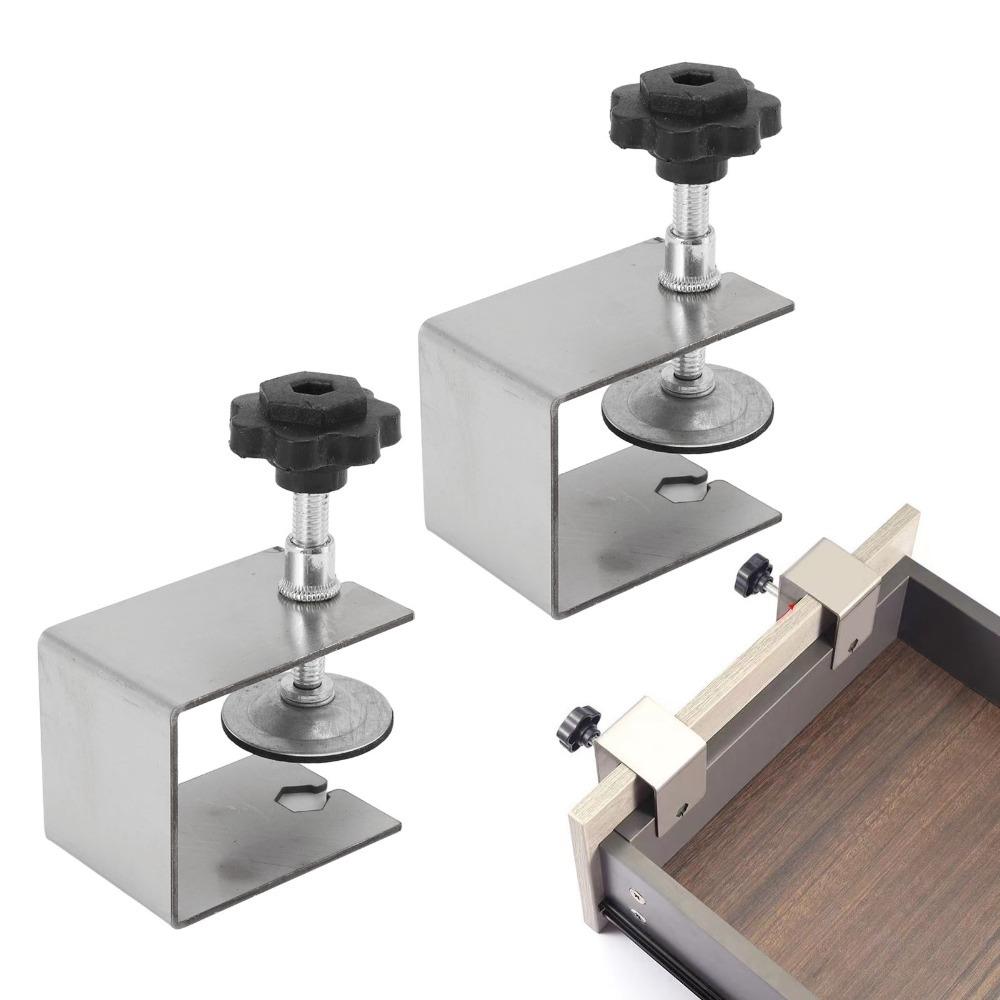 2pcs Bow-Shape Installation Clip Adjustable Drawer Mounting Clips Drawer Installation Clamp Drawer