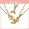 Style Stainless Steel Snake Pendant Necklace For Women With Gold Plating And Fish Tail Design
