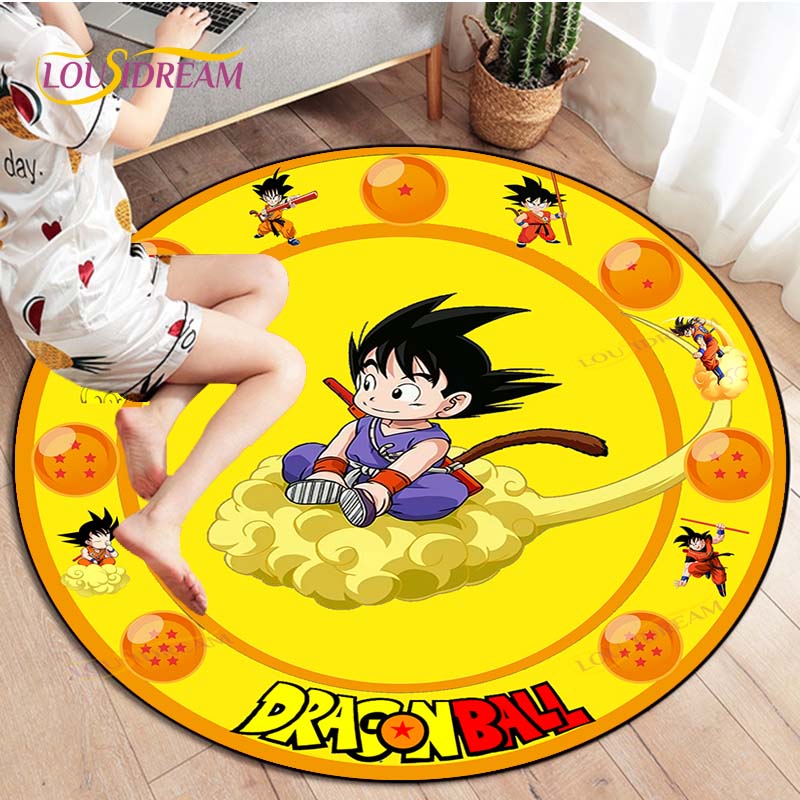 Dragon Ball Z Round Goku Living Room Decoration Carpet Kakarot Animation Rug Flannel Home Floor Mat Bedroom Rug