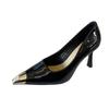 G8727-2 metal head high heels women's 2025 summer new square head French temperament thin heel single shoes versatile women