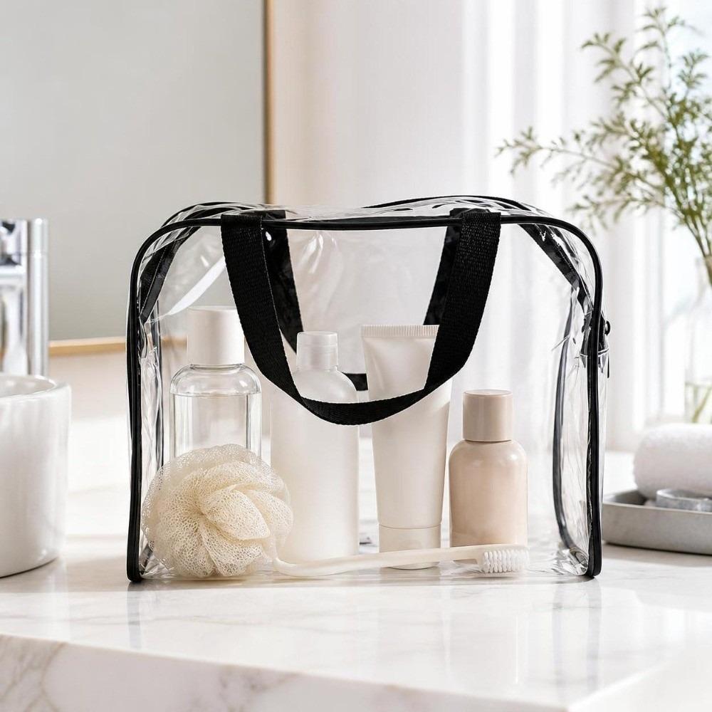 With Handle File Organizer Pouch Sturdy Zipper Transparent Handbag New Transparent Storage Bag