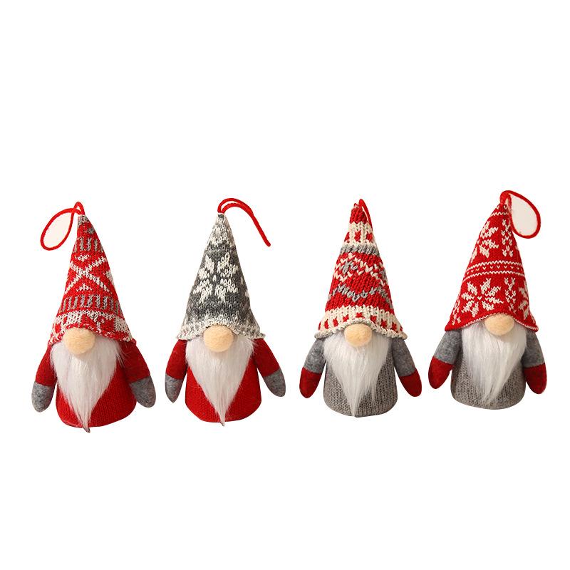 Glowing Faceless Santa Knit Doll Christmas Display Prop