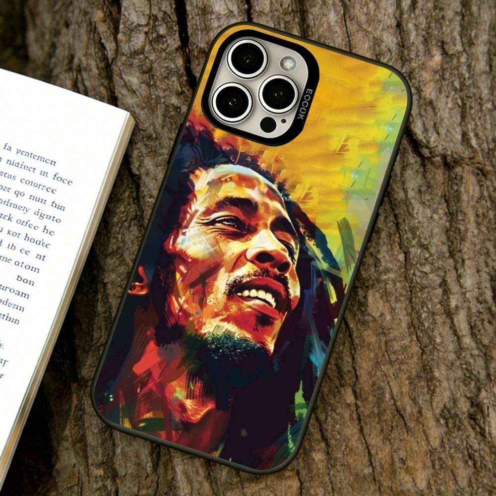 Bob Marley Sänger Handyhülle Für iPhone 17,16,15,14,13,12,11 Plus,Pro Max,XS,Bunte Silberne Handyhülle Funda Cover