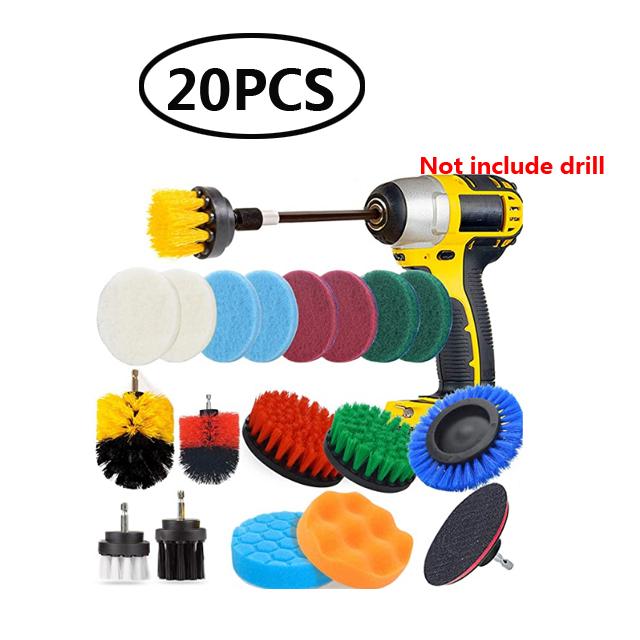 Car Detailig Brushes Set Drill Brush Attachment Set Heavy Duty Power Scrubber Brushes for Bathroom Kitchen Auto Cleaing Supplies