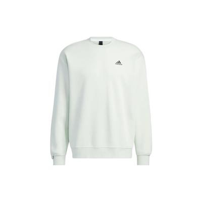 Adidas Moletom Pulôver de Manga Comprida com Estampa de Logotipo de Cor Sólida Tops Unissex Verde-Claro IB2714