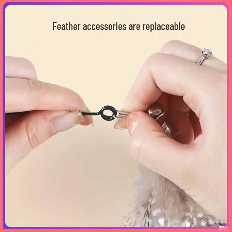 Insect Feather Cat Teaser with Replacement Handle and Head