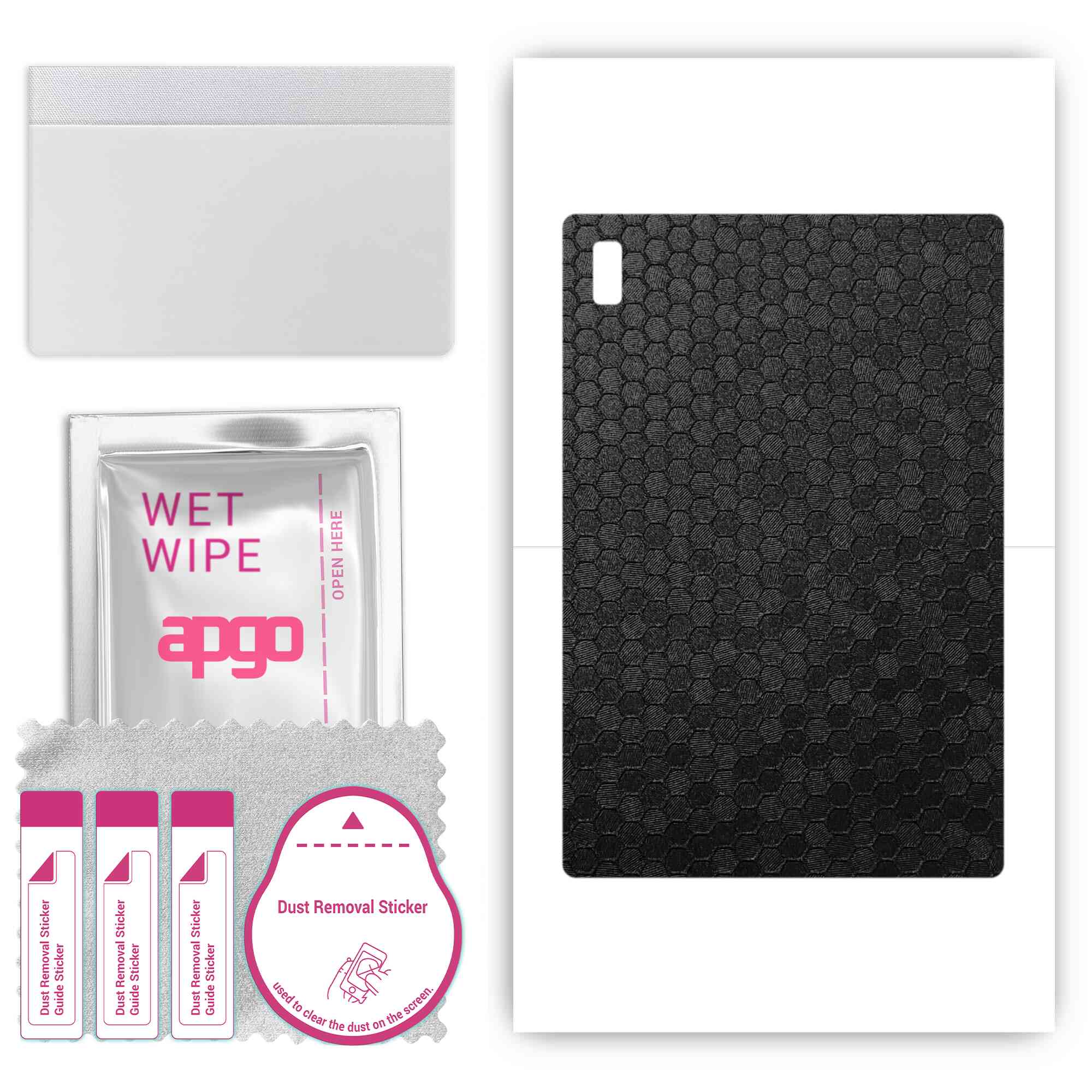 

apgo skin sticker film foil vinyl for the BACK compatible with Blackview Tab 9, scratch-resistant, easy to install - Black Honeycomb