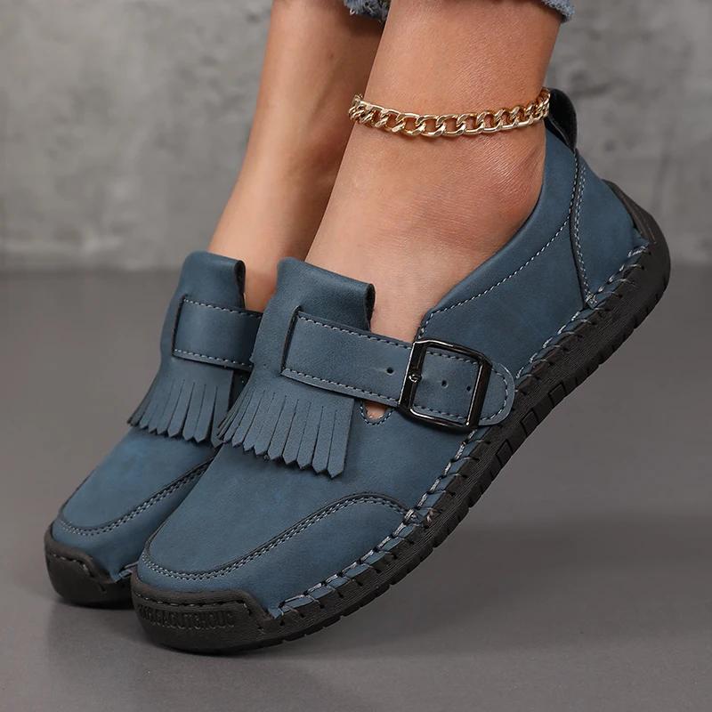 Fashion Loafers Women's 2025 Spring and Summer European and American Style Flat Sole Shoes Comfortable Casual Shoes Tamanos Femininos 43