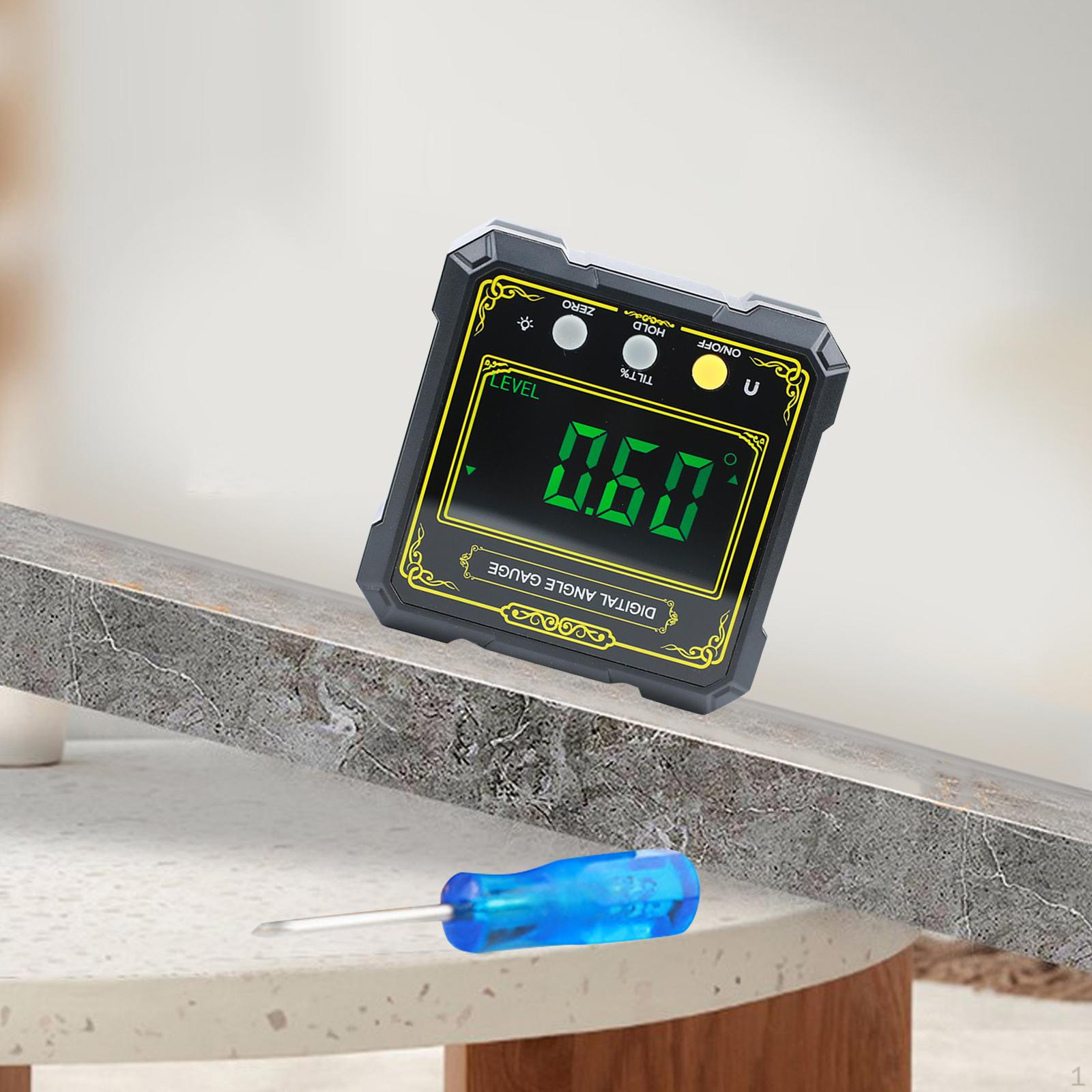 

Digital Angle Gauge Meter Inclinometer Electronic Level Data Retention Function for жовтий