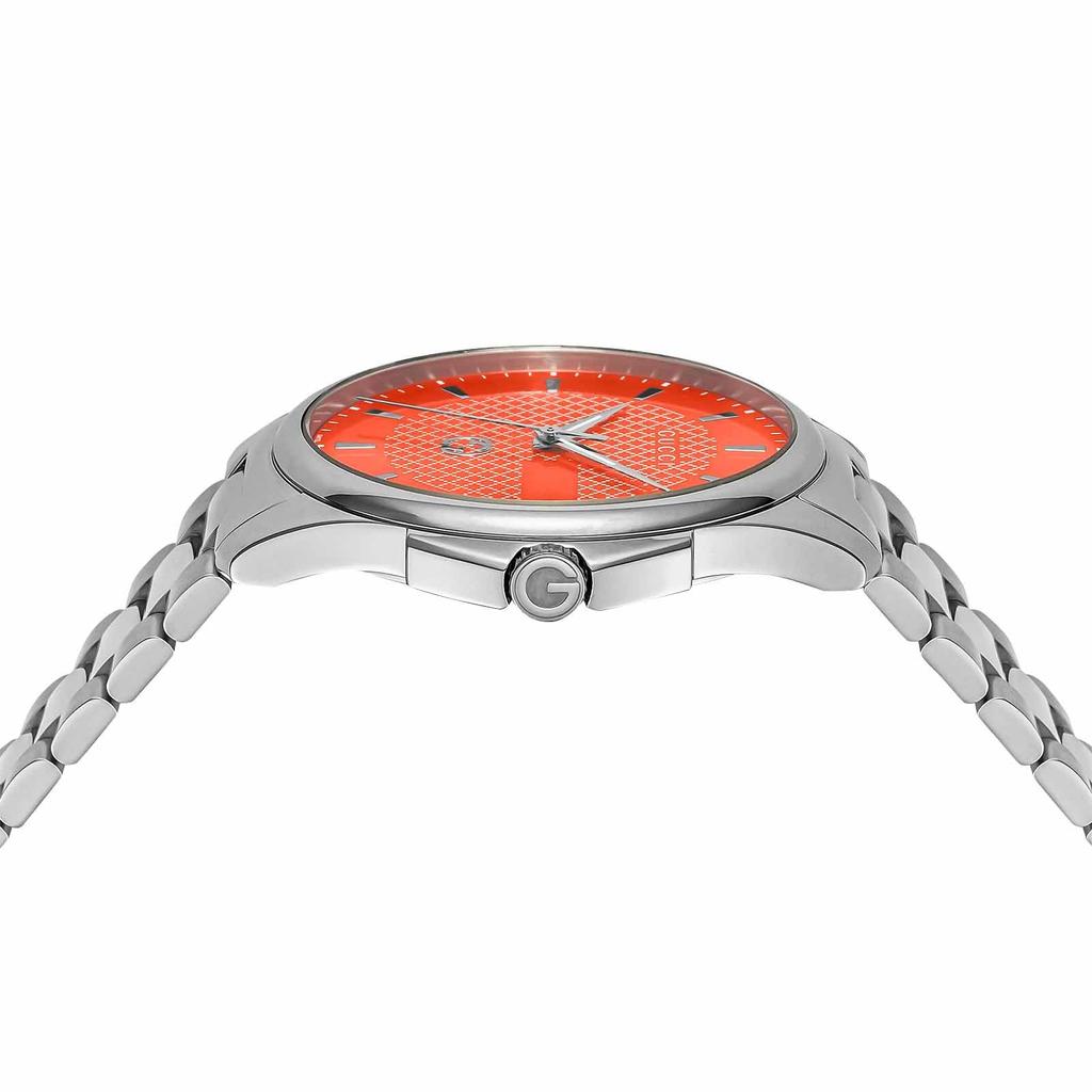 Coral Red Stainless Sapphire Swiss Brand Silver [GUCCI] G-Timeless Watch, Dial, Steel, Crystal, Quartz, 40mm, Made, Watch, YA126370, Men's, [Used]