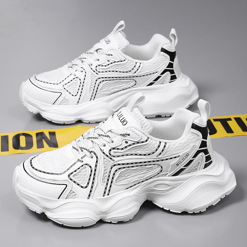 

Kuaishou Douyin hot-selling sports shoes summer transparent heightening platform dad shoes European and American trendy shoes sneakers 36 білий