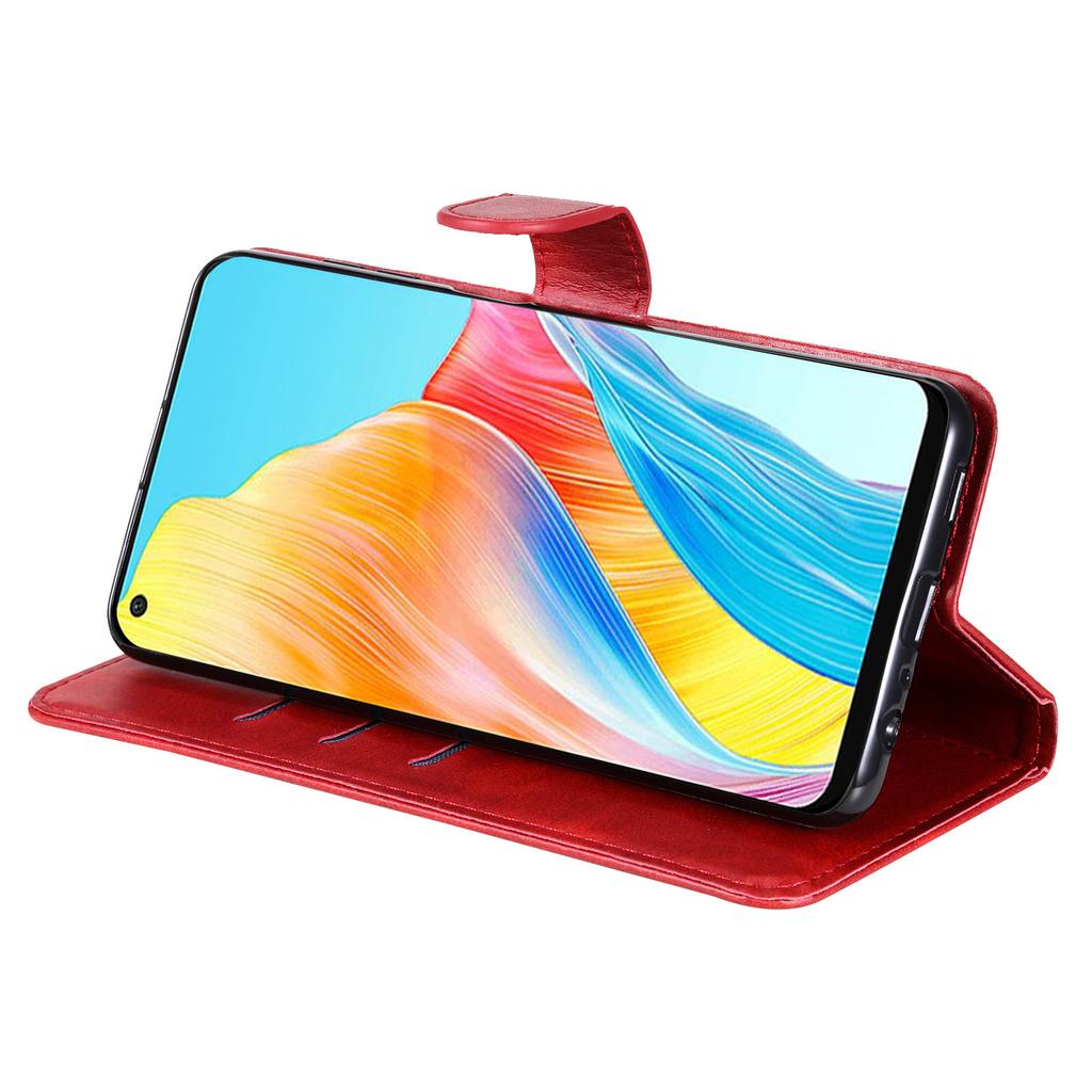 For Oppo A78 4G Zipper Pocket Wallet Stand Phone Case Anti-drop Calf Texture Cover