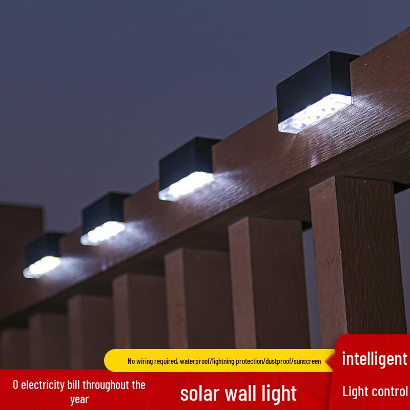 LED Waterproof Solar Step Light for Outdoor Courtyard, Staircase, and Garden Railings
