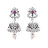 Женские серьги Estele с родиевым покрытием CZ Arcadia Jhumki, жемчугом и рубинами
