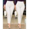 Women's Workplace Atmosphere Artifact, High-waisted Slimming White Nine-point Cigarette Pants