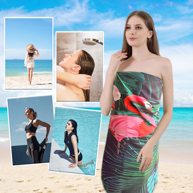 Seaside Beach Towel Quick-Drying Bath Towel Double-Sided Fleece Printed Portable Sports Swimming Bath Towel Beach Towel