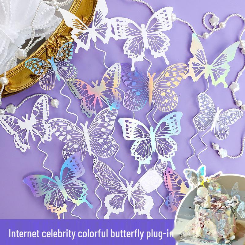 3D Fantasy Butterfly Birthday Cake Decoration Ornament