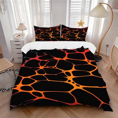 3pc Lava Texture Cover Set - 1 Quilt Cover + 2 Pillowcases, All Seasons Bedroom Setting, Perfect for Home099