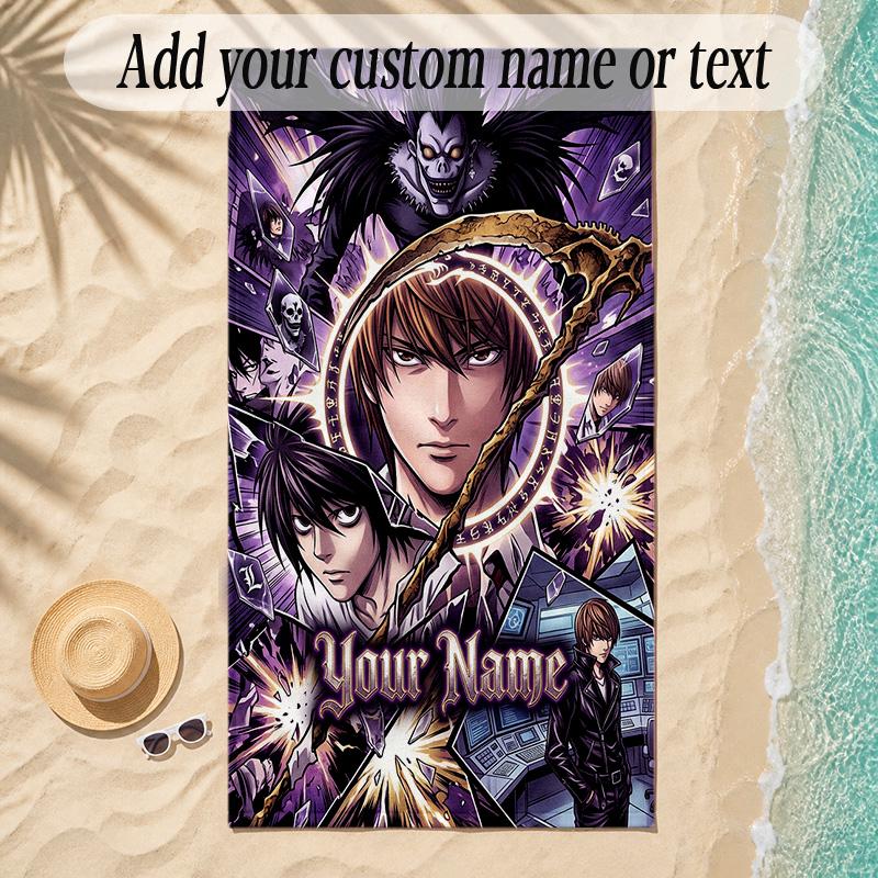 Beach TowelDeath Note Custom Name Text Personalized Soft Towel for Beach Pool Indoor Home Decor Gift