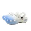 Crocs Classic Platform Clog Hello Lanya Beach Girl Campus Style EVA Hole Shoes Unisex White and Blue