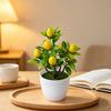Artificial Lemon Tree Potted Plants Small Fake Yellow Lemons Citrus Tree Faux Fruit Greenery Bonsai Decoration for Indoor Home Office