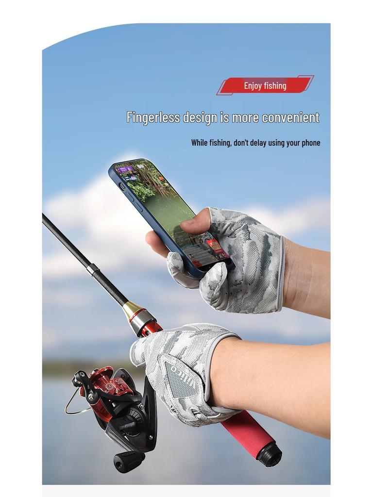 Cycling and Fishing Three-Finger Gloves: Wear-Resistant, Non-Stick, Non-Slip.