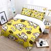 Cute Puppies With Paws And Bones Pattern Bedding Set 1 Duvet Cover 2 Pillowcases For Adult And Children Luxury Gift Full Size