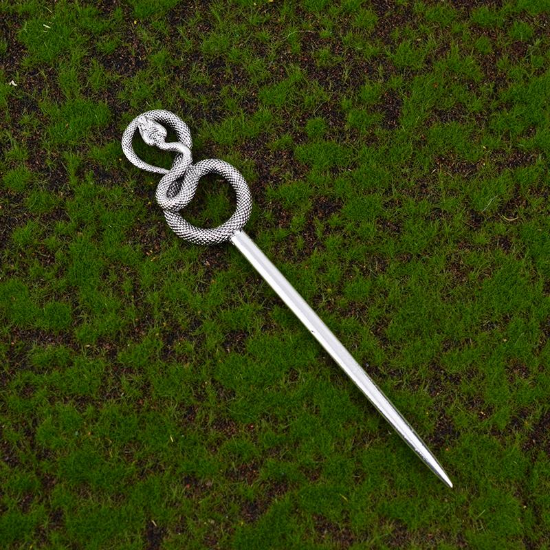 

Этик Дракон Палочки для волос Серебряный Топор Меч Аксессуары для волос Ведьма Змея Тройная Луна Пентаграмма Заколка Шпилька для волос