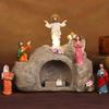 Resins LED Light Resurrection Scene Miniatures Figurines Set Detailed Figures for Easters Tabletop Decoration Ornaments